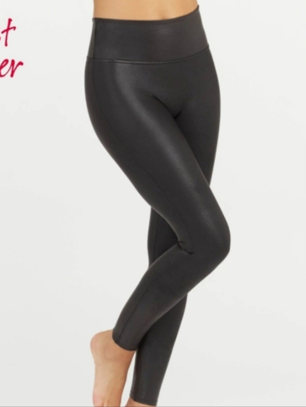 Spanx Womens Small Black Faux Leather Leggings High Waist